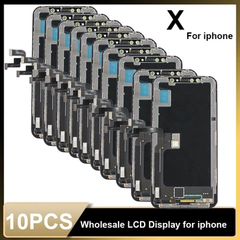 10 шт./компл. ЖК-Дисплей Для iPhone X XS 11 XR Оптом Дигитайзер Сенсорный Экран Полная Сборка ЖК-Экранов Мобильных Телефонов