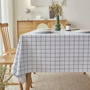 Водонепроницаемый Маслостойкий клетчатый коврик из ПВХ для стола, домашняя скатерть