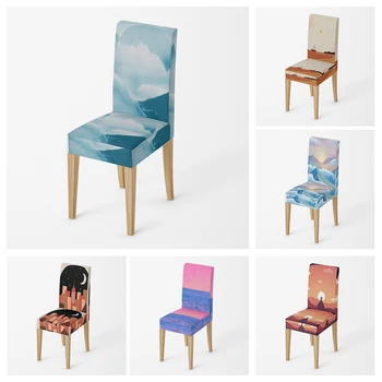 Домашний чехол для стула Чехлы для стульев для кухни чехлы для стульев Аниме регулируемые обеденные чехлы для стульев из эластичной ткани чехол для стула для свадьбы