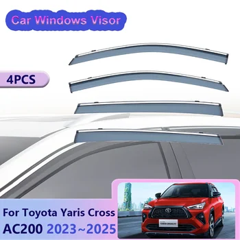 Оконный Козырек для Toyota Yaris Cross AC200 GR 2023 2024 2025 Боковое Вентиляционное Отверстие Автомобиля Дымовая Завеса Защита От Солнца И Дождя Тенты Укрытия Аксессуары