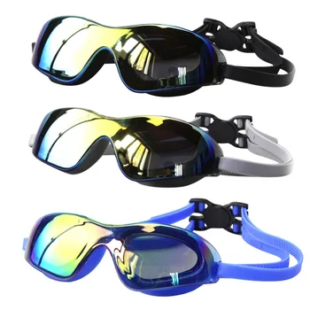 Плавательные очки с гальваническим покрытием HD, силиконовая зеркальная лента, водонепроницаемые очки с гальваническим покрытием, эластичные регулируемые очки для плавания
