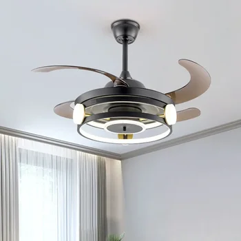 Современная невидимая вентиляторная лампа, потолочные светильники для гостиной, столовой, бесшумная потолочная лампа, встроенный потолочный вентилятор