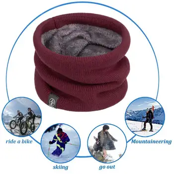 Шарф-утеплитель для шеи, уютный вязаный утеплитель для шеи, ветрозащитная толстая плюшевая подкладка для мужчин и женщин, идеальная горловина для велоспорта на открытом воздухе осенью